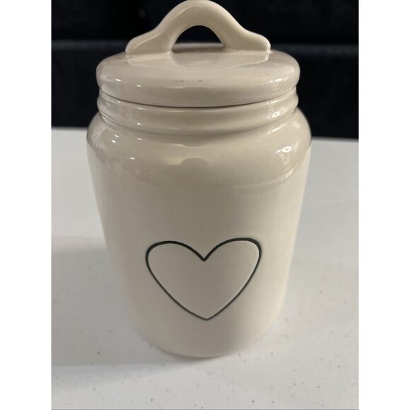 Rae Dunn Other - Rae Dunn Baby Canaster Black Heart lid jar ceramic